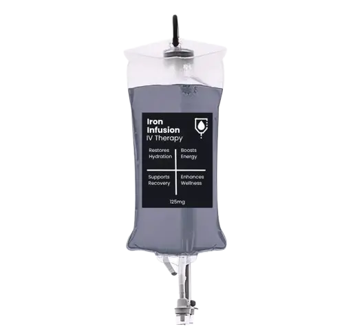 Iron Infusion IV Therapy bag with vitamins and electrolytes